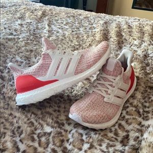 White and red adidas ultra boost